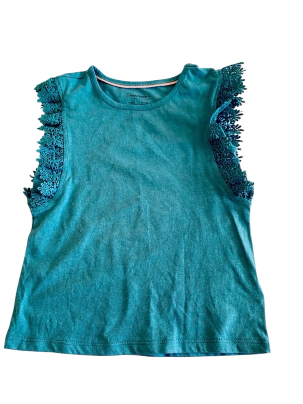 HAUTE HIPPIE BLOUSE TOP GREEN LACE SIZE 4 XS Toddler NWT SLEEVELESS RUFFLES